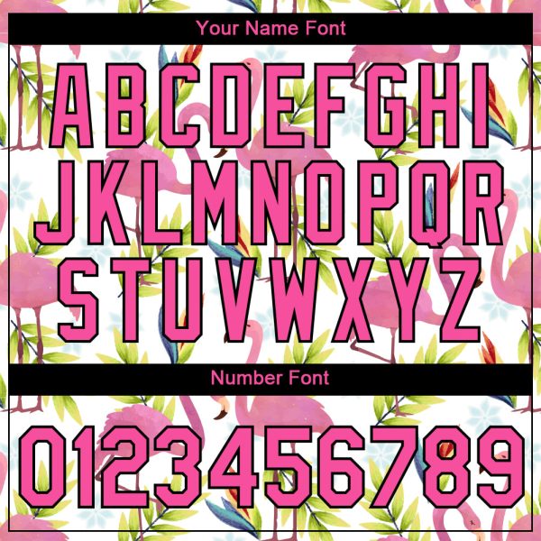 Custom White Pink-Black 3D Pattern Design Tropical Hawaii Flamingo Performance T-Shirt - Image 4