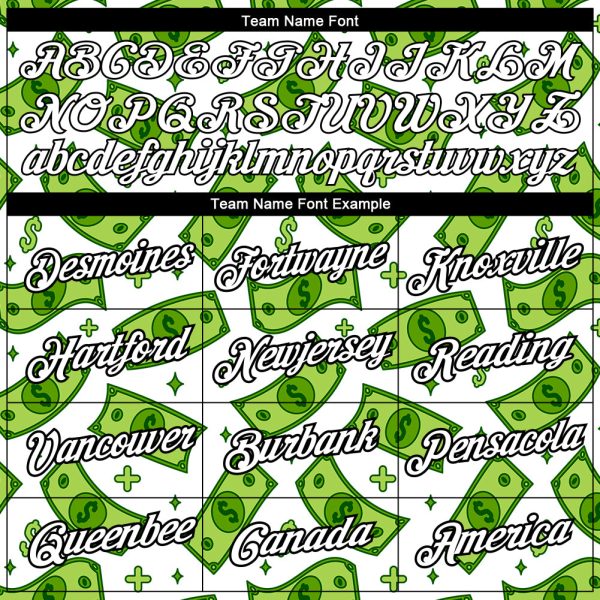 Custom White Black 3D Pattern Design Dollar Sign Money Theme Performance T-Shirt - Image 3