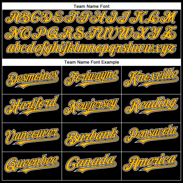 Custom Black Gold-White Authentic Baseball Jersey - Image 4
