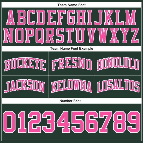 Custom Hunter Green Pink-White Authentic Throwback Basketball Shorts - Image 3