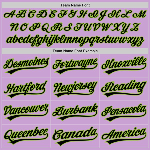 Custom Light Purple Black-Neon Green Authentic Baseball Jersey - Image 4