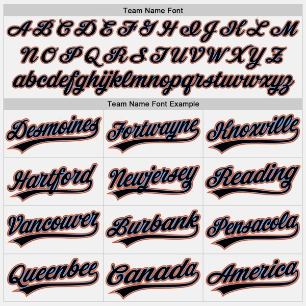 Custom White Black Powder Blue-Orange Authentic Baseball Jersey - Image 4